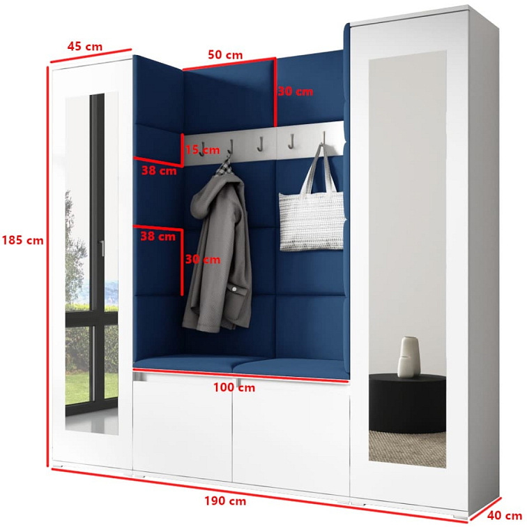 Předsíňová stěna Emi 31 - bílá