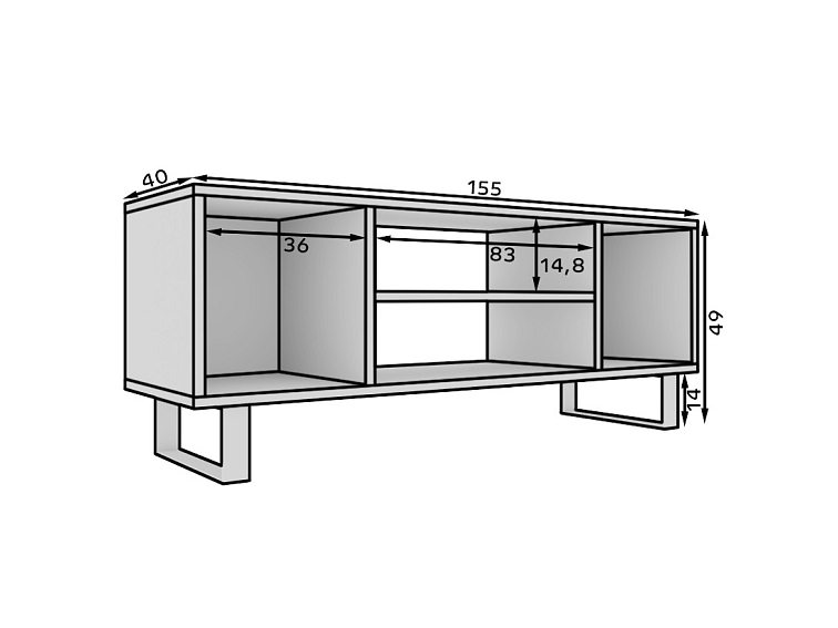 Televizní stolek Lorello I 155 cm - dub Craft