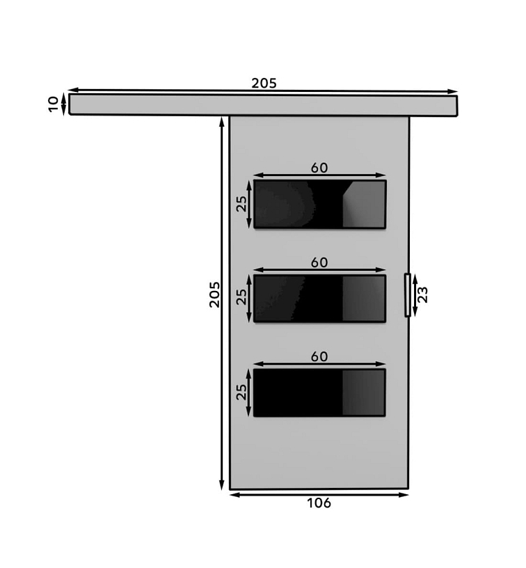 Posuvné dveře Ares - 106 cm