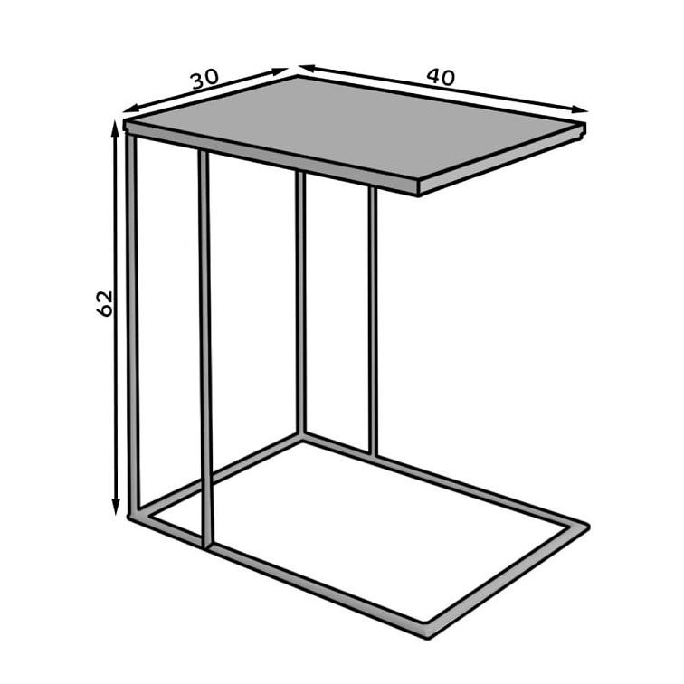 Odkládací stolek Dru - bílý
