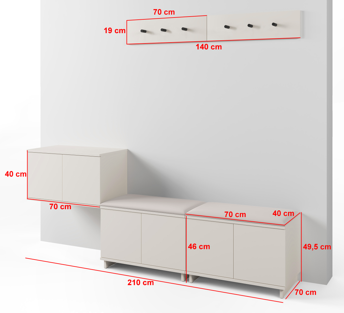 Předsíňová stěna Emi 21 - bílá