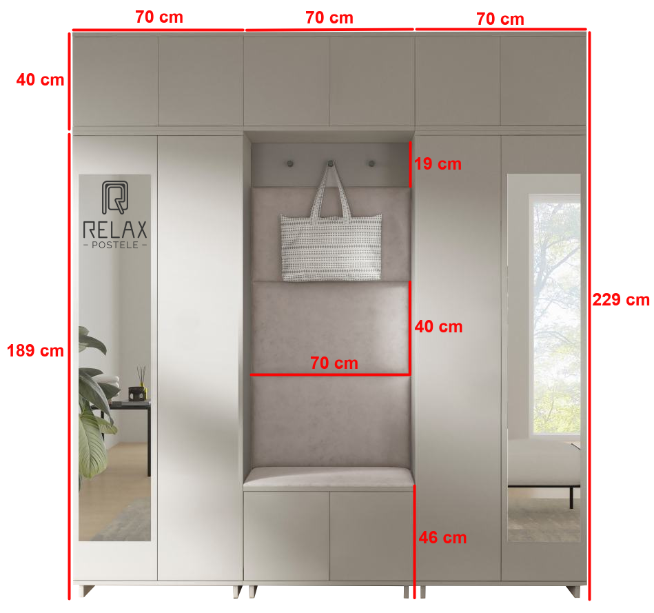 Předsíňová stěna Emi 21 - bílá