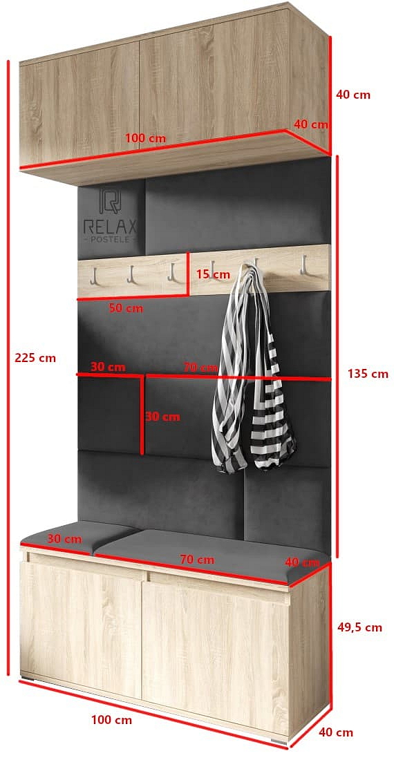 Předsíňová stěna Emi 23 - sonoma