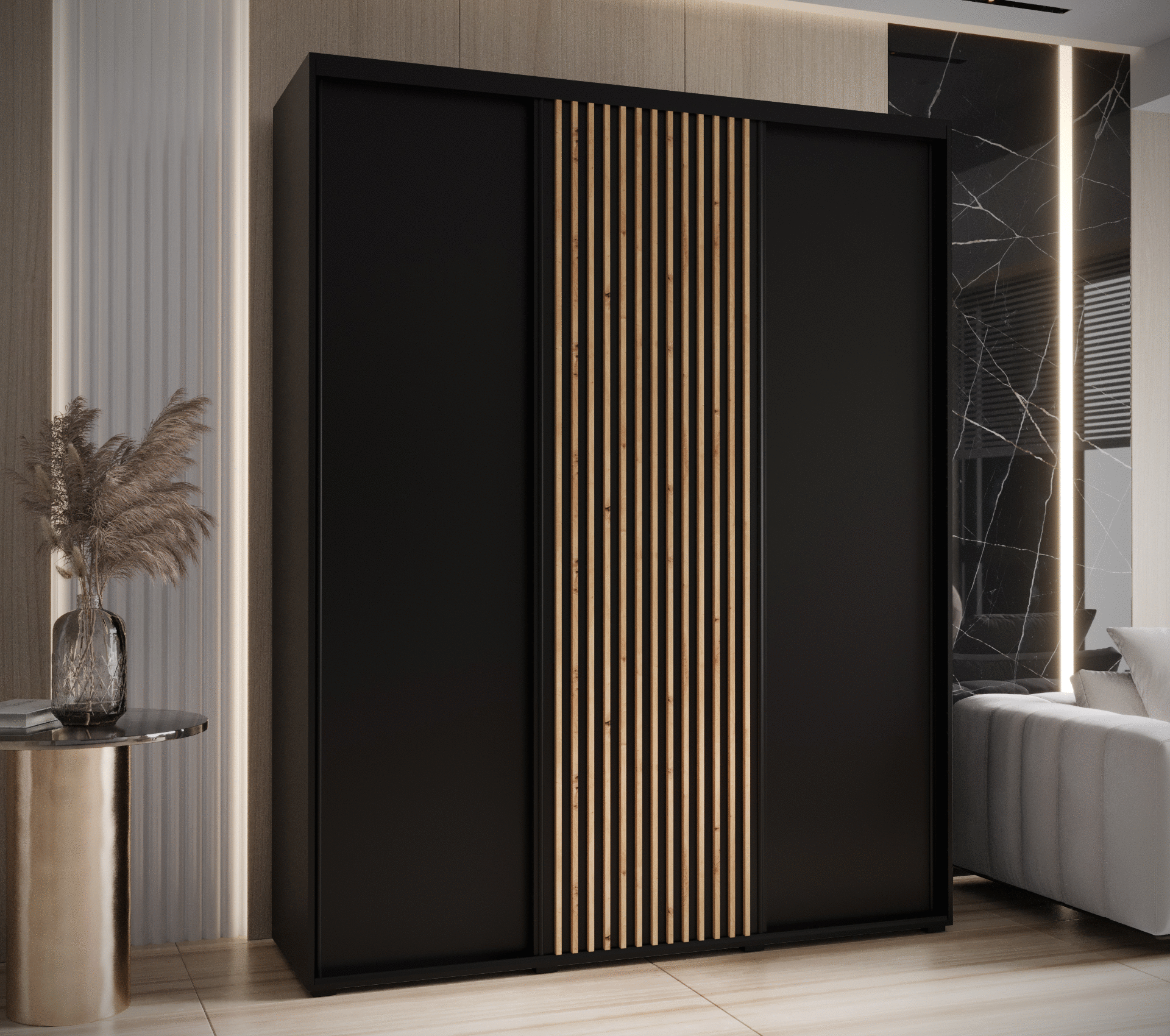 Šatní skříň s posuvnými dveřmi Lanko - 200 cm