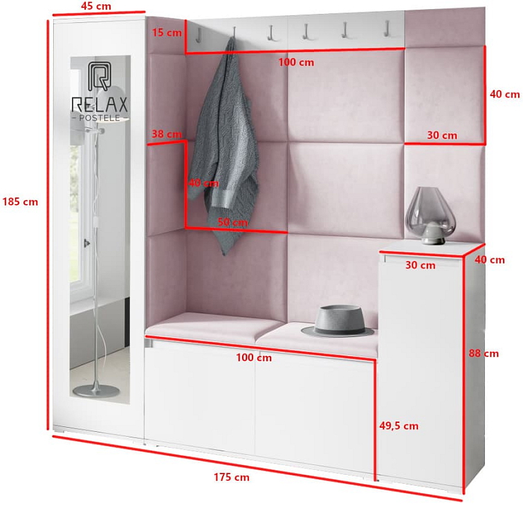 Předsíňová stěna Emi 28 - bílá