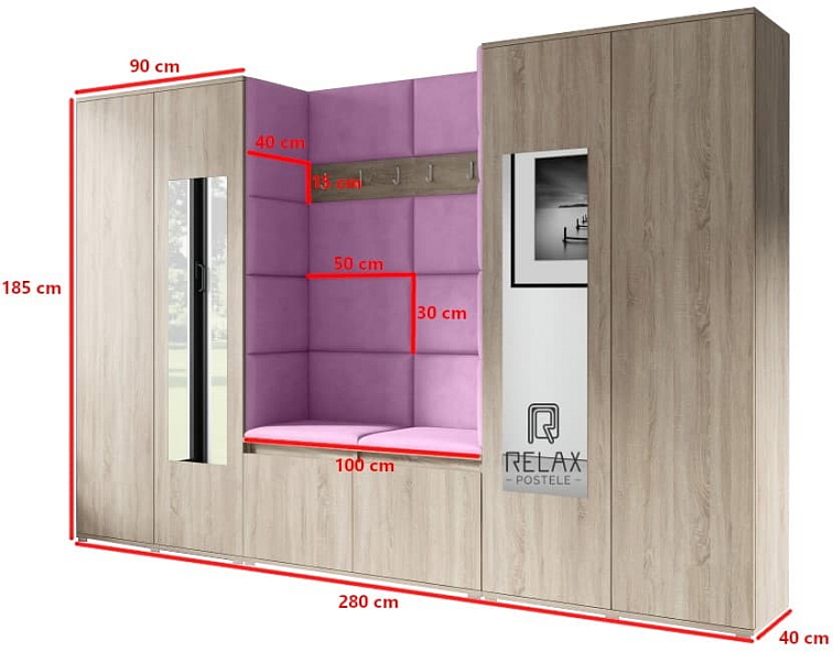 Předsíňová stěna Emi 10 - sonoma