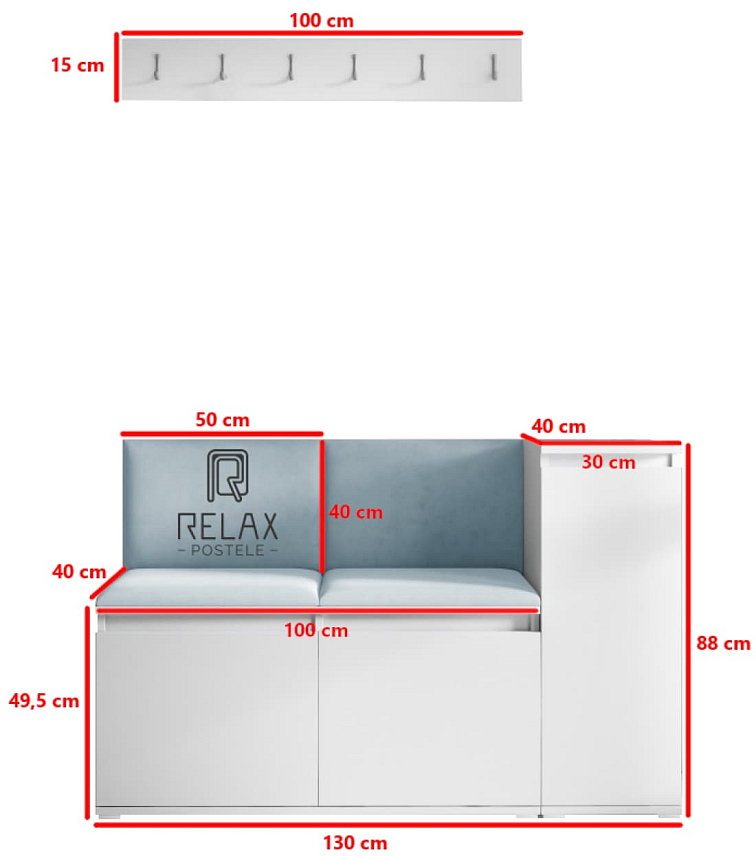 Předsíňová stěna Emi 25 - bílá