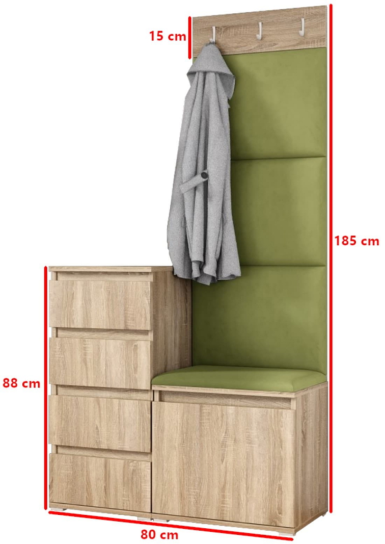 Předsíňová stěna Emi 36 - sonoma