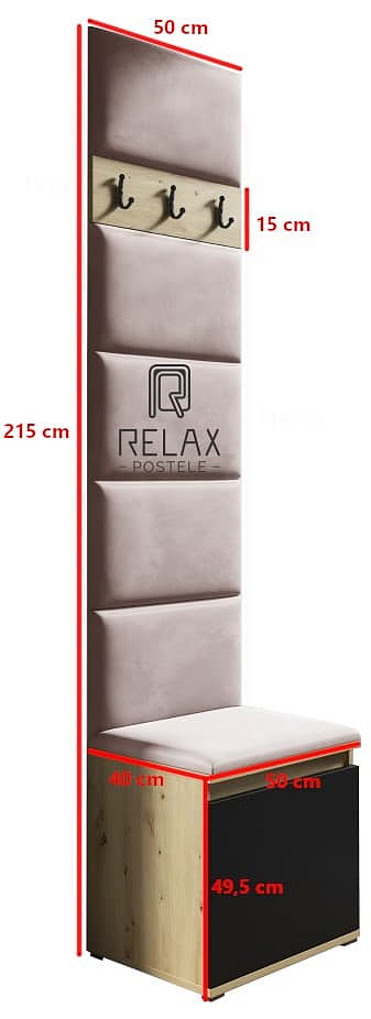 Předsíňová stěna Emi 7 - dub/černá