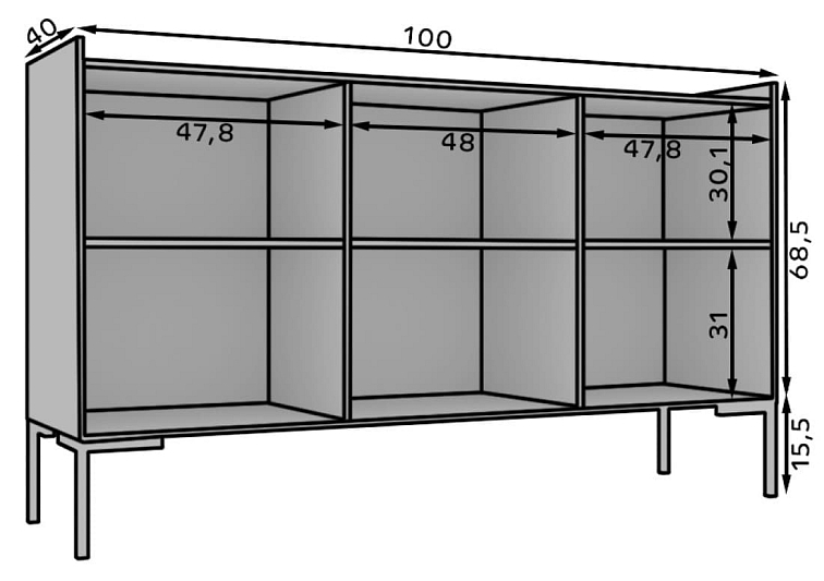 Černá komoda 3D - Larista