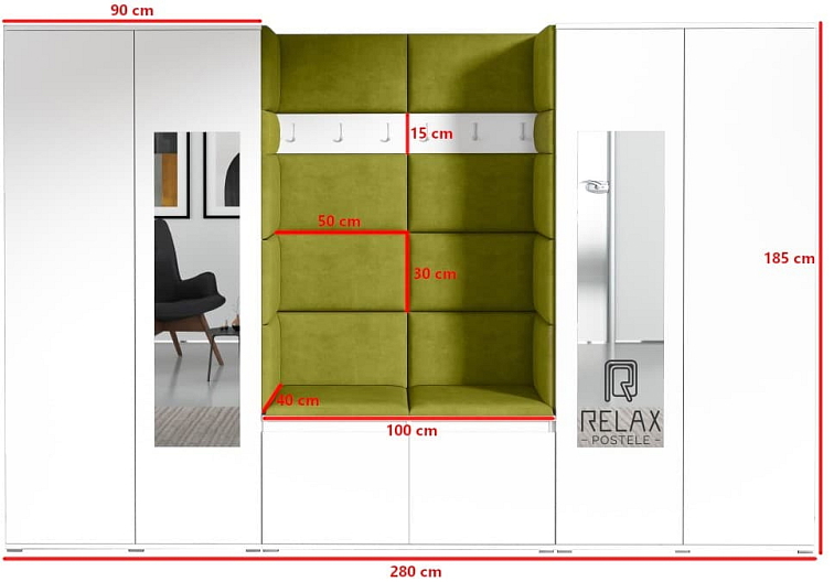 Předsíňová stěna Emi 10 - bílá