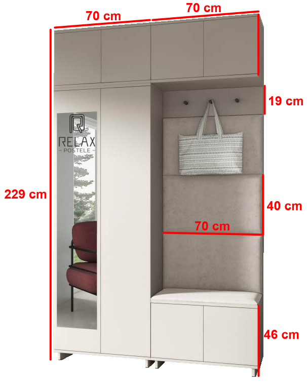 Předsíňová stěna Emi 21 - bílá