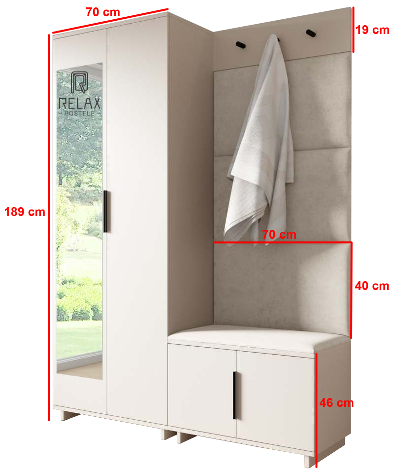 Předsíňová stěna Emi 21 - bílá