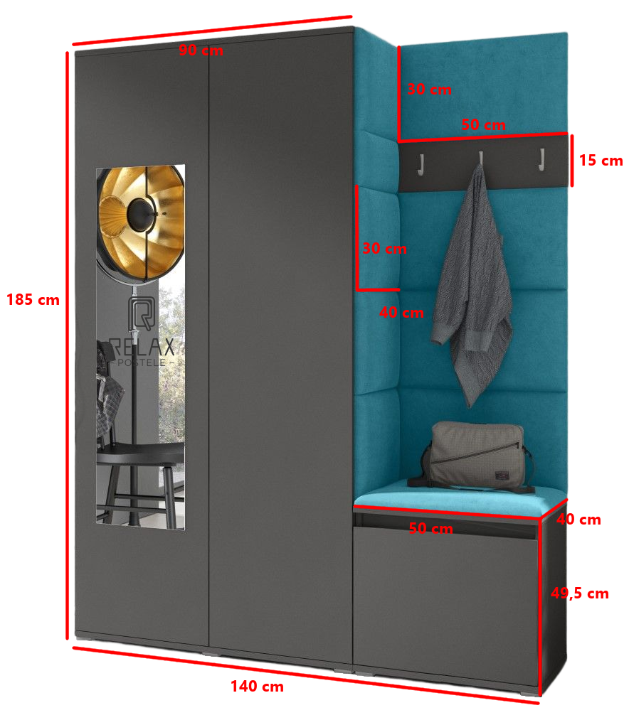 Předsíňová stěna Emi 11 - grafit