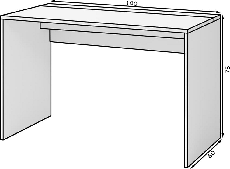 Psací stůl Nevy 140 cm - Bílá
