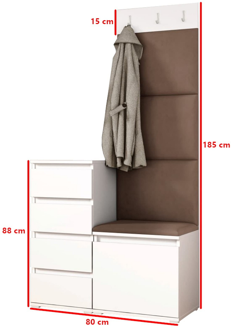 Předsíňová stěna Emi 36 - bílá