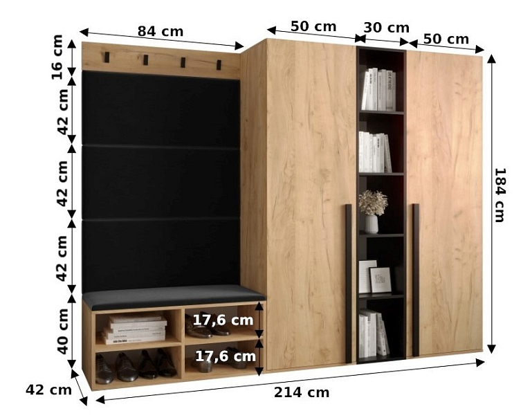 Předsíňová stěna Miro 8 - bílá