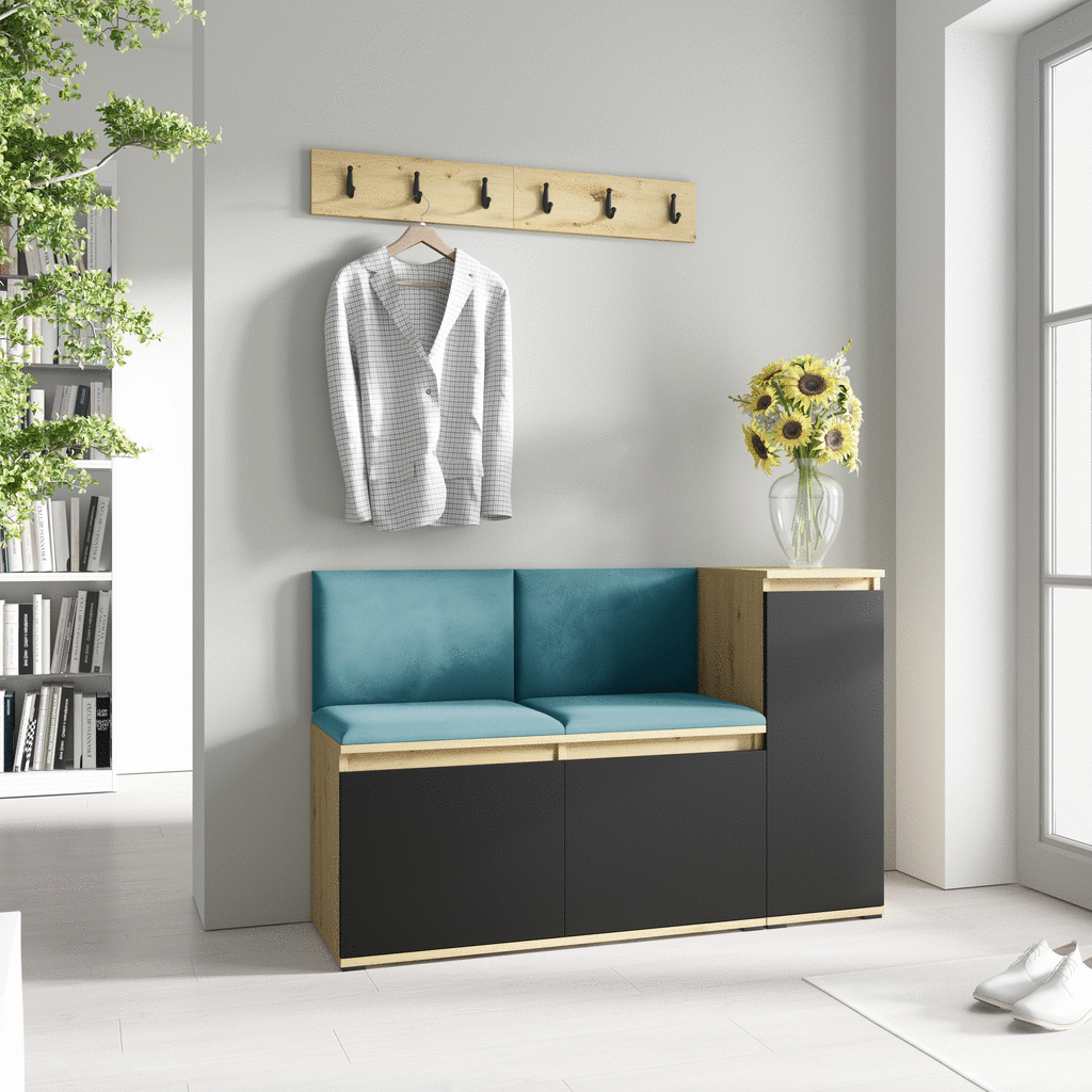 Předsíňová stěna Emi 25 - dub/černá