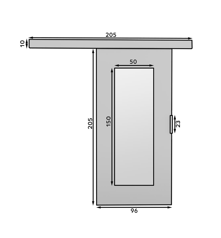 Posuvné dveře se zrcadlem Nela - 96 cm