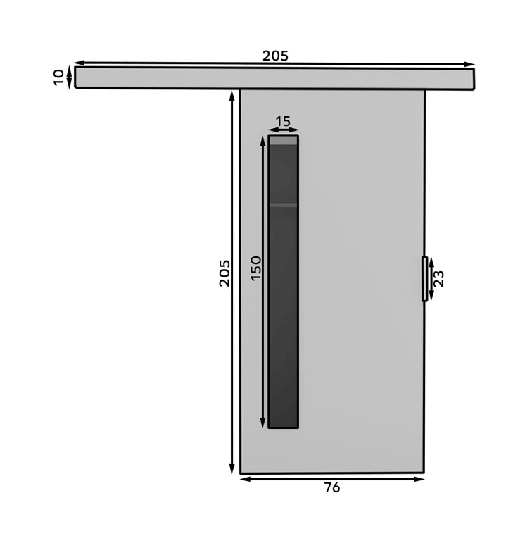 Posuvné dveře Gela - 76 cm