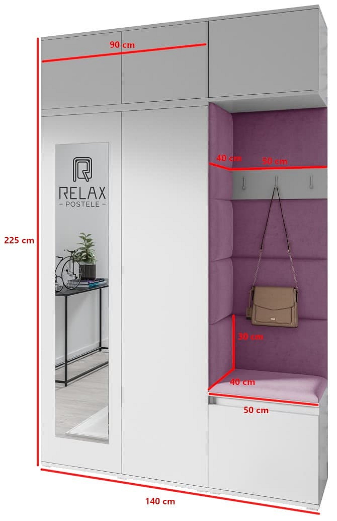 Předsíňová stěna Emi 18 - bílá