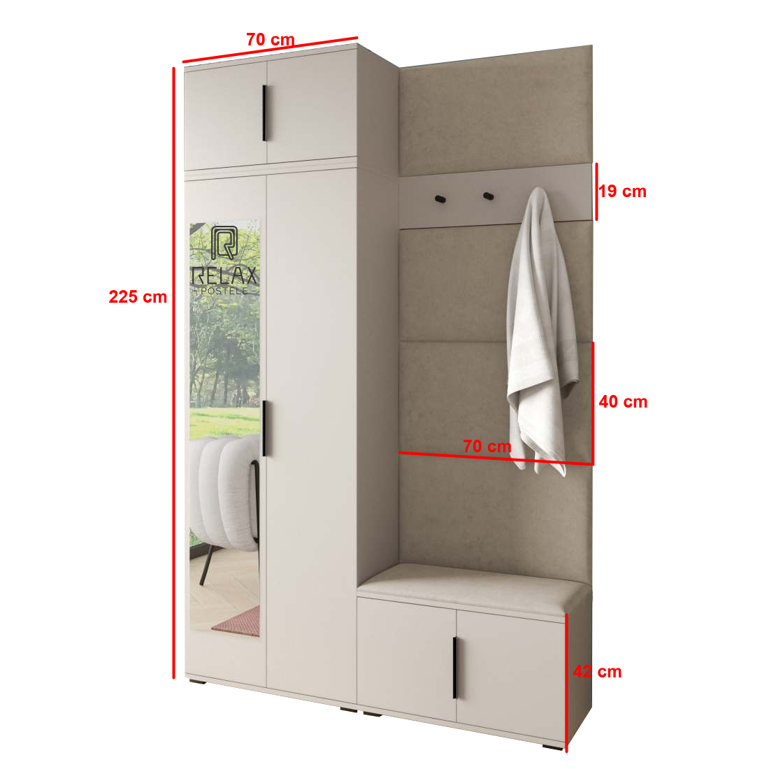 Předsíňová stěna Emi 21 - bílá