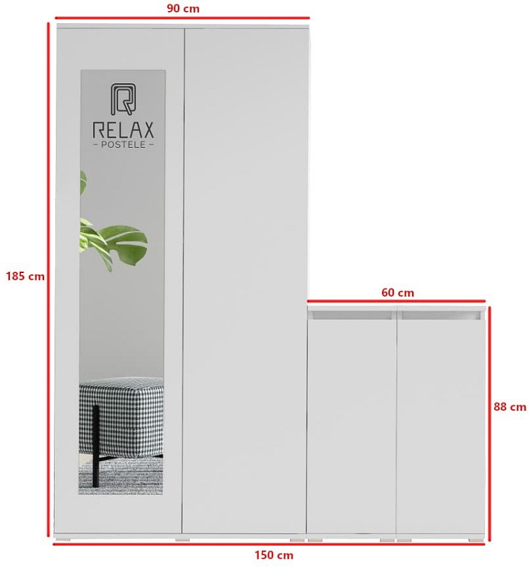 Předsíňová stěna Emi 24 - bílá