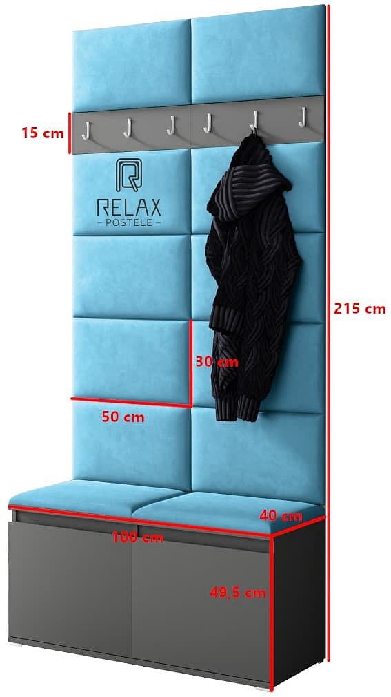 Předsíňová stěna Emi 1 - grafit