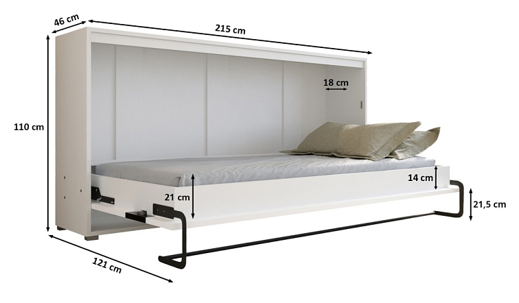 Sklápěcí postel Home široká - 90x200