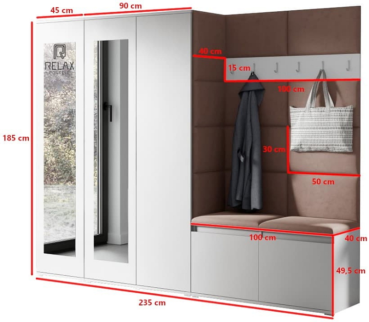 Předsíňová stěna Emi 15 - bílá