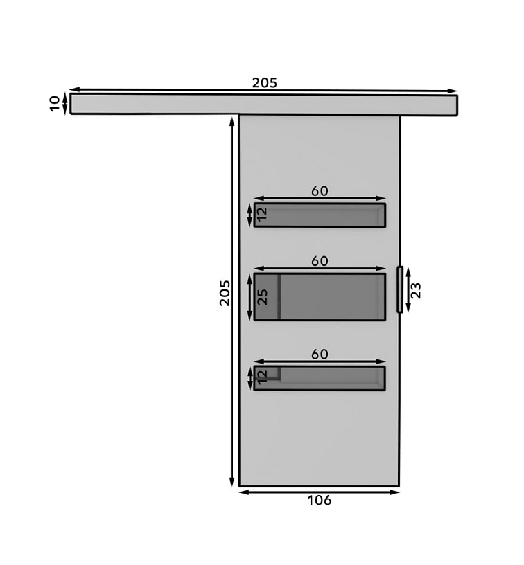 Posuvné dveře Desio - 106 cm