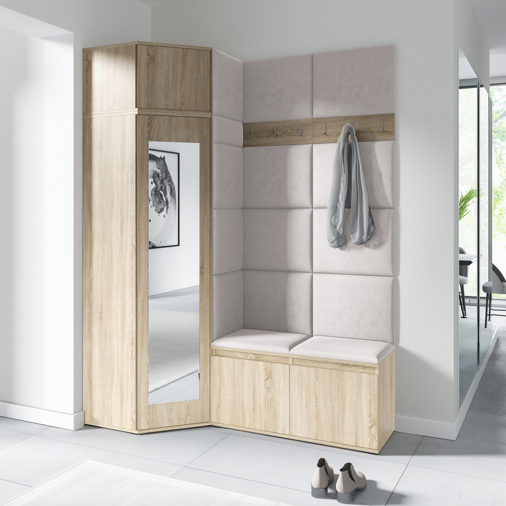 Rohová předsíňová stěna Emi 37 - sonoma