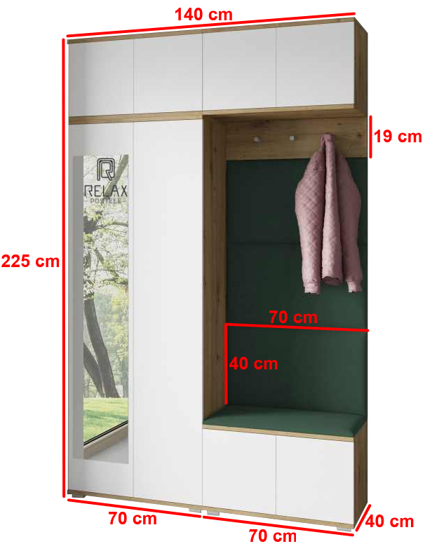 Předsíňová stěna Emi 21 - bílá