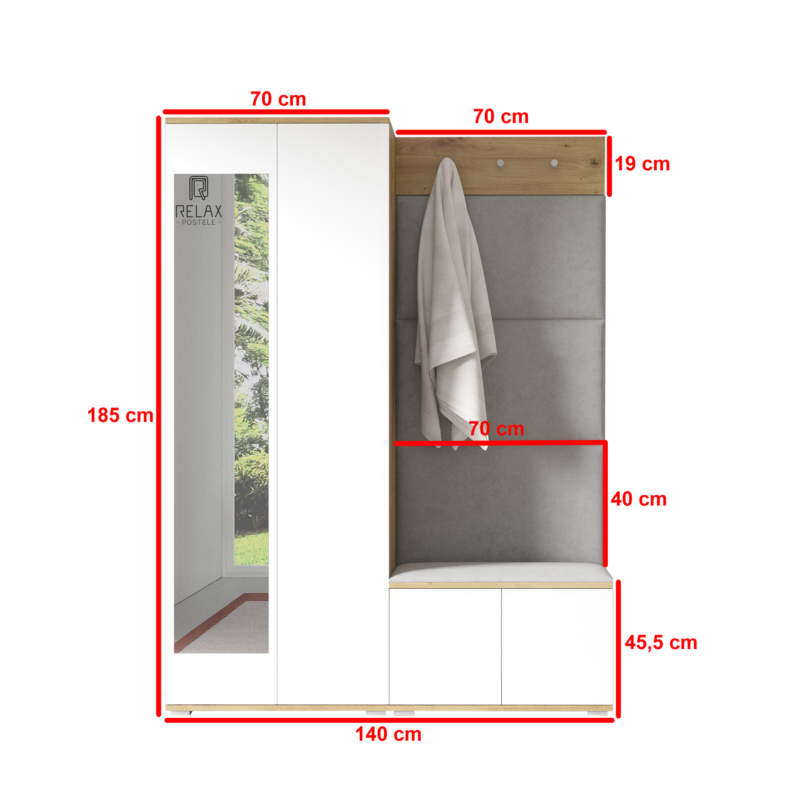 Předsíňová stěna Emi 21 - bílá