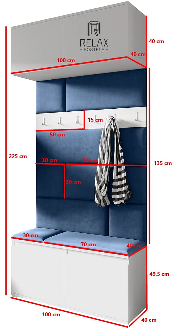 Předsíňová stěna Emi 23 - bílá
