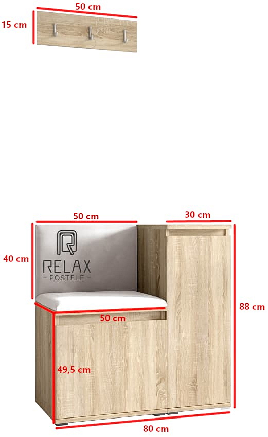 Předsíňová stěna Emi 30 - sonoma