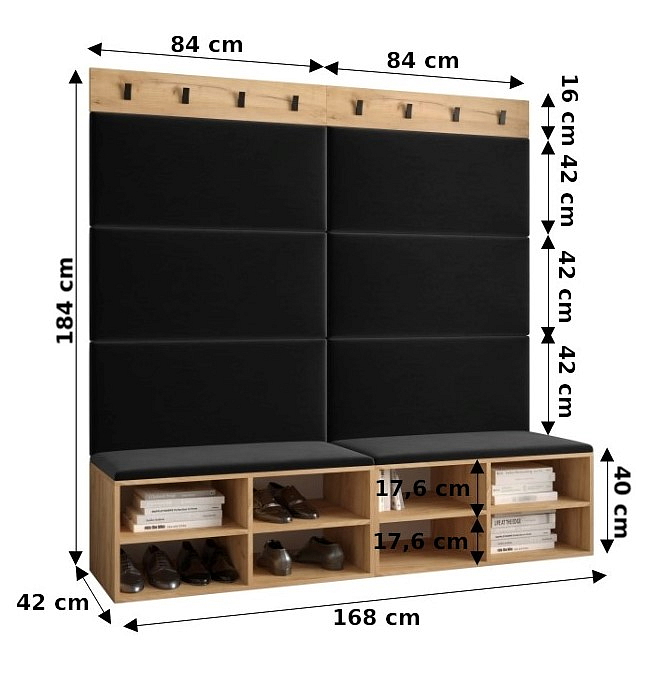 Předsíňová stěna Miro 7 - dub Craft