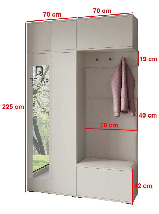 Předsíňová stěna Emi 21 - bílá