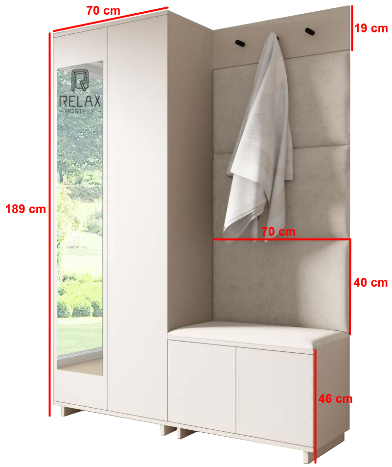 Předsíňová stěna Emi 21 - bílá