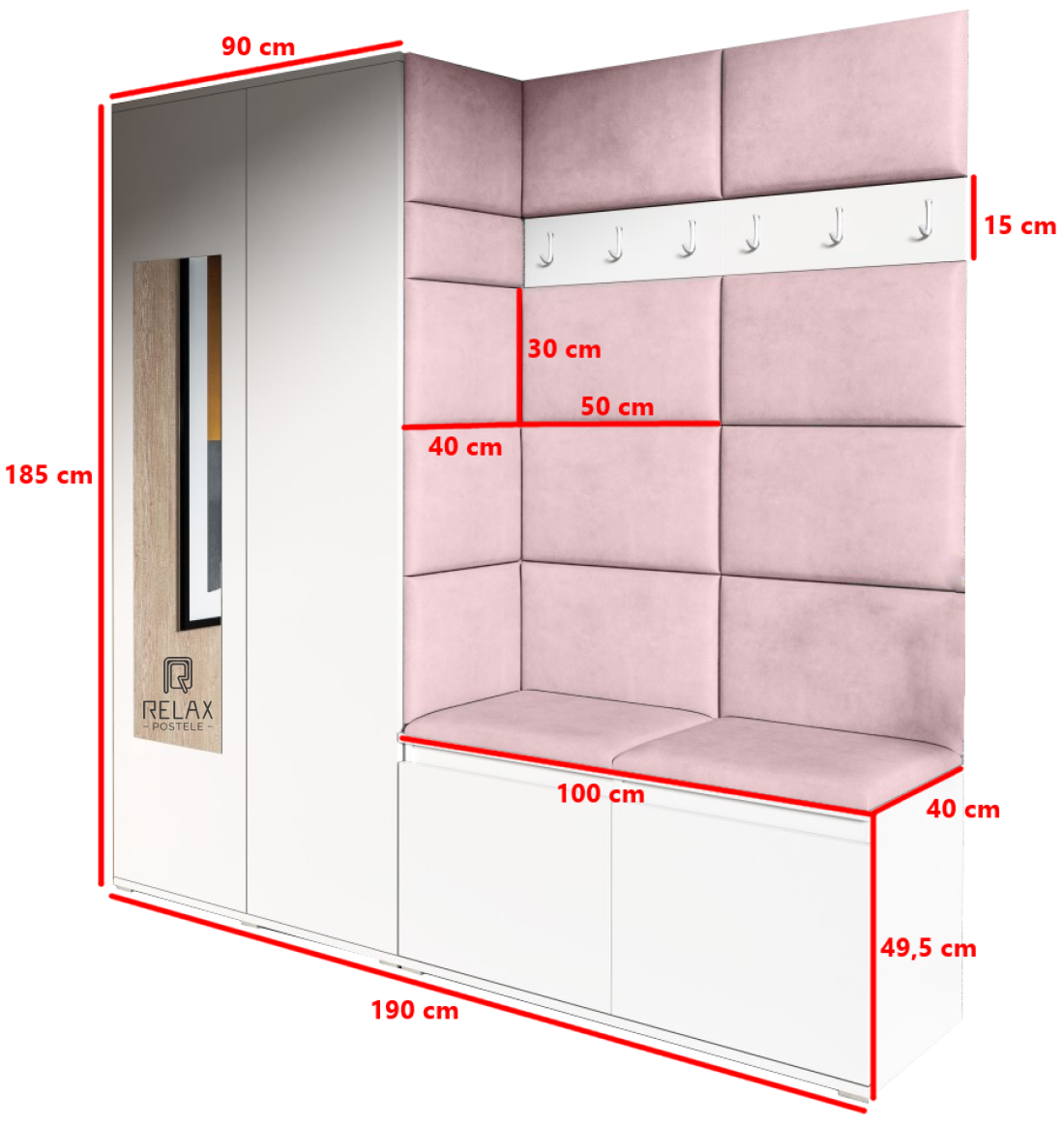 Předsíňová stěna Emi 8 - bílá