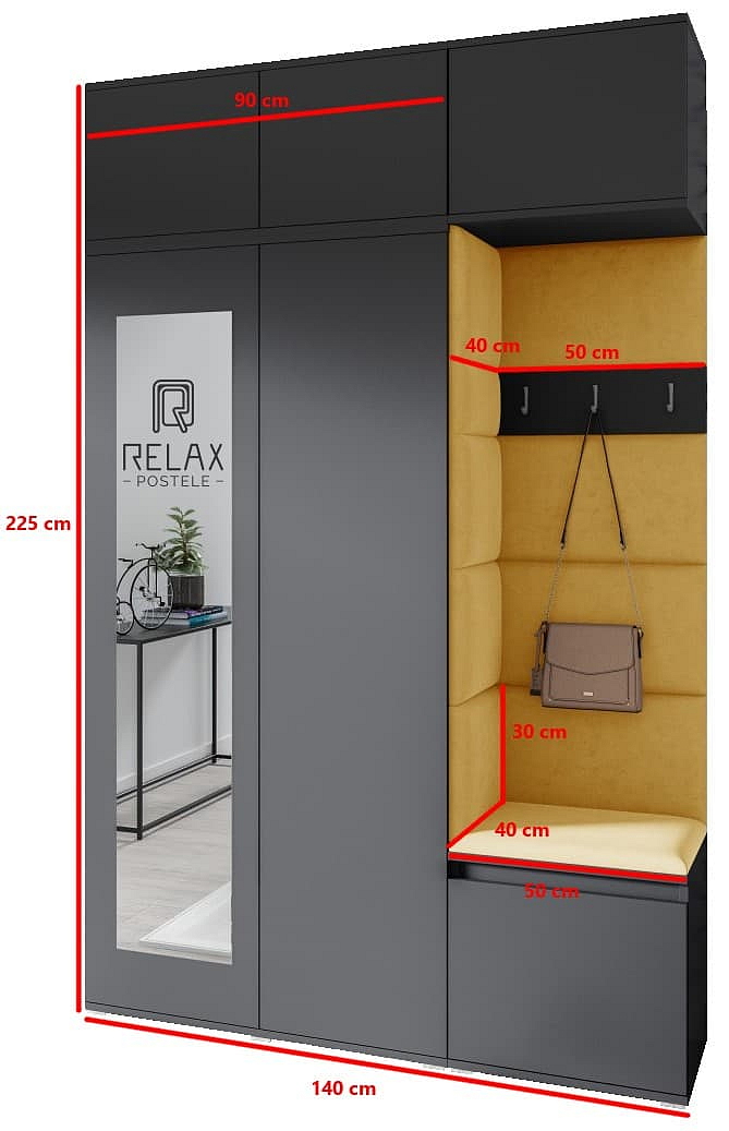 Předsíňová stěna Emi 18 - grafit