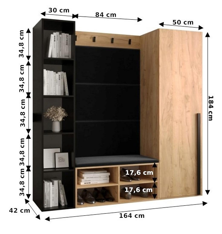 Předsíňová stěna Miro 3 - dub Craft