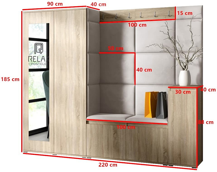 Předsíňová stěna Emi 27 - sonoma