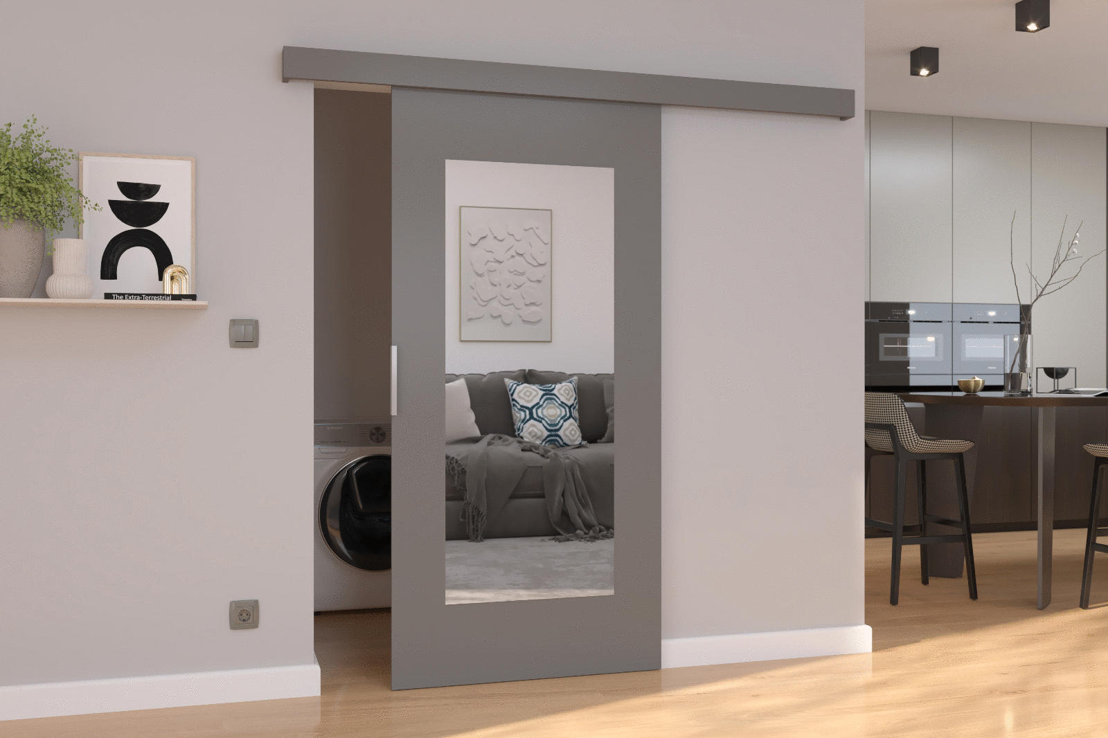 Posuvné dveře se zrcadlem Nela - 86 cm