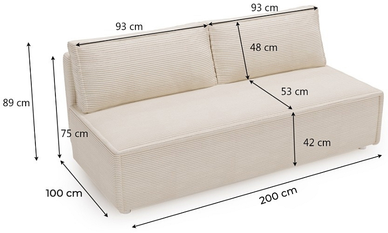 Rozkládací pohovka Luna - Tmavě šedá 22