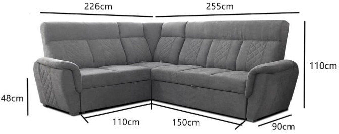 Rohová rozkládací sedací souprava Boston - šedá