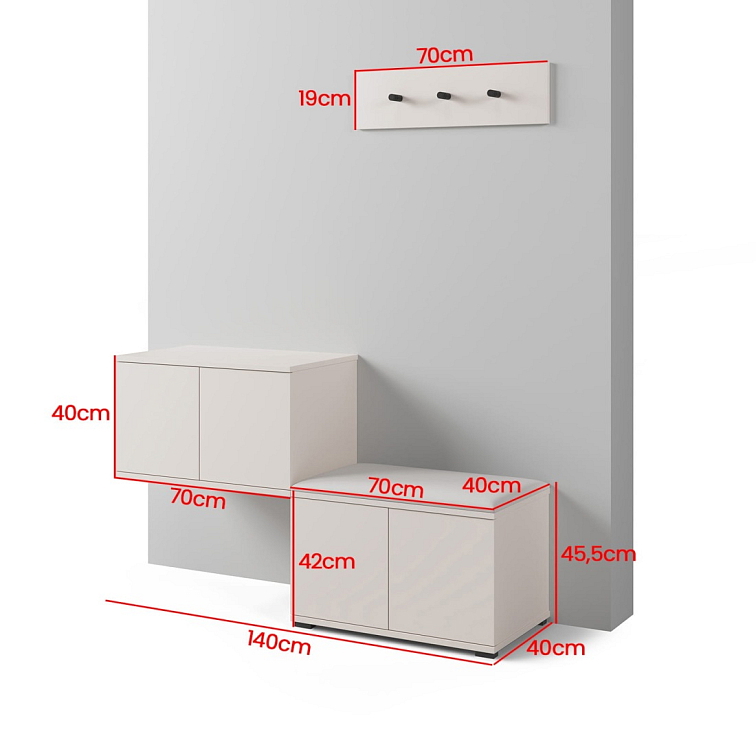 Předsíňová stěna Emi 21 - bílá