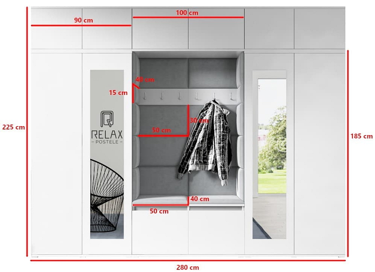 Předsíňová stěna Emi 17 - bílá