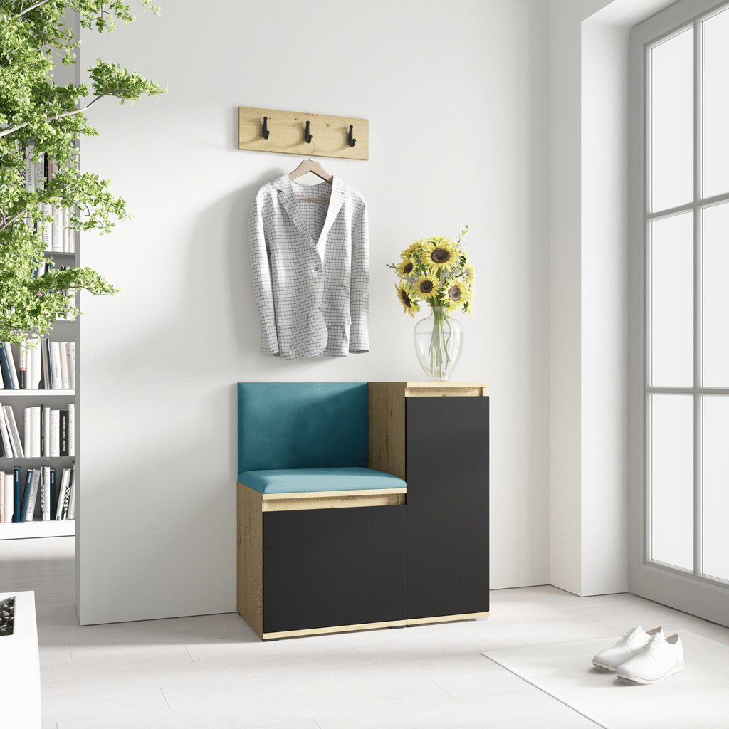 Předsíňová stěna Emi 30 - dub/černá