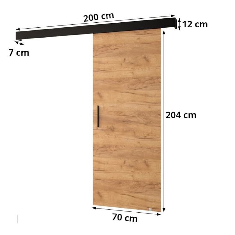 Černé posuvné dveře se zrcadlem Salwador II - 70 cm